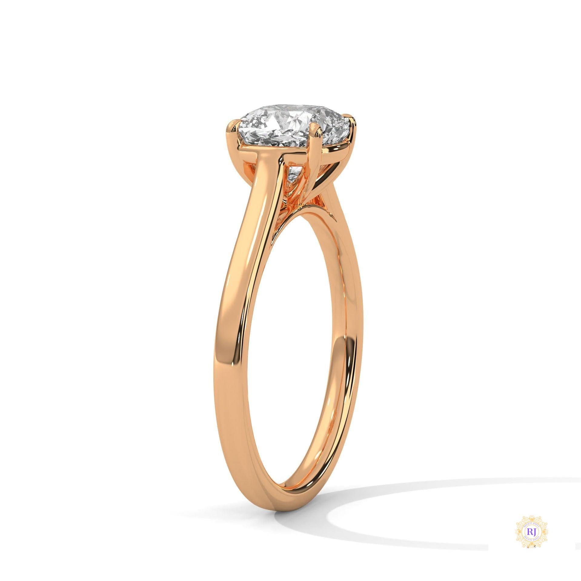 2 Ct. Cushion-Cut Solitaire Lab Diamond Ring