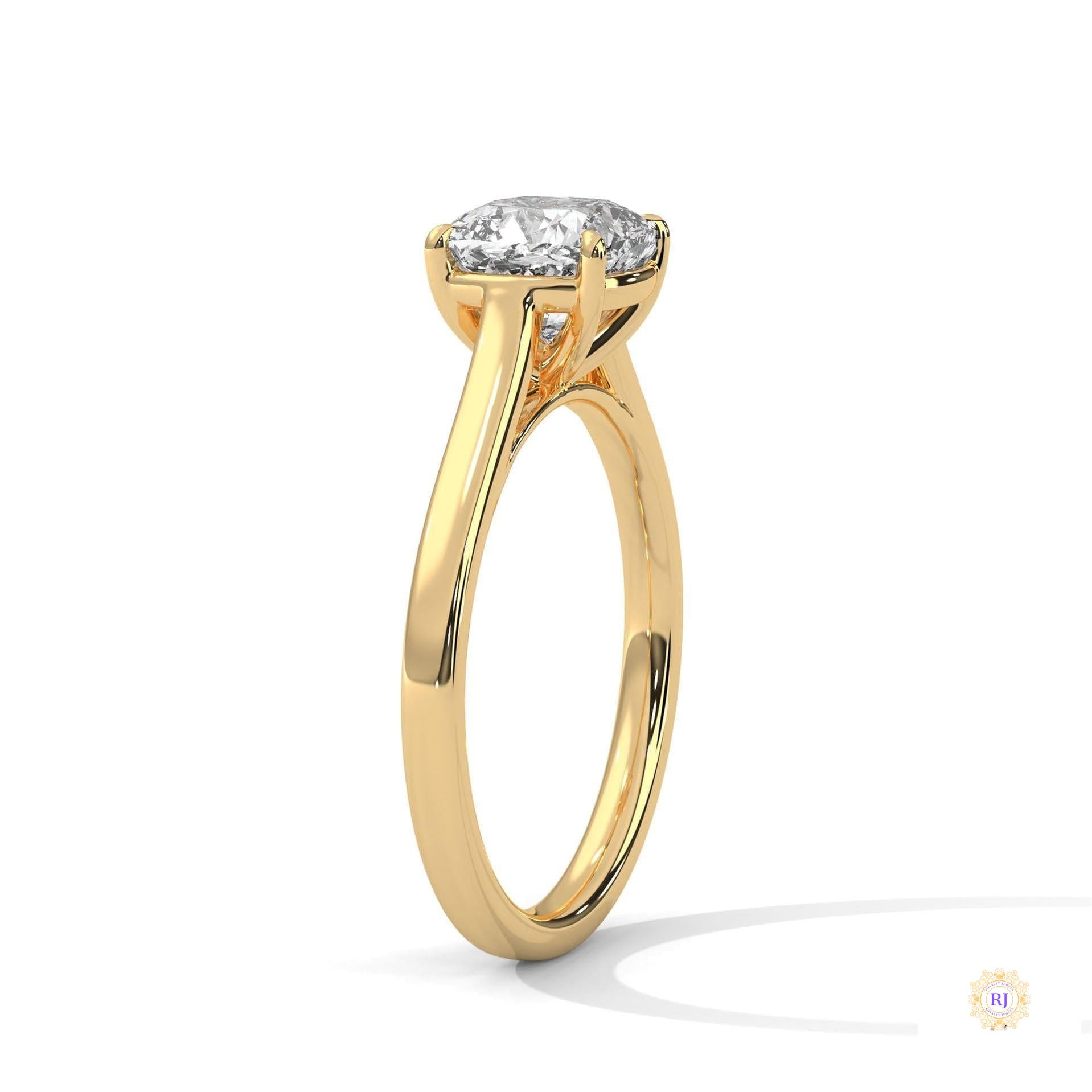 2 Ct. Cushion-Cut Solitaire Lab Diamond Ring