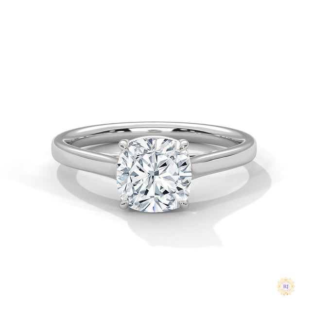 2 Ct. Cushion-Cut Solitaire Lab Diamond Ring
