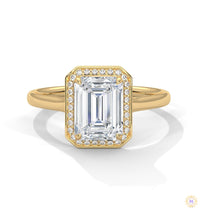 2 Ct. Emerald-Cut Lab Diamond Halo Ring