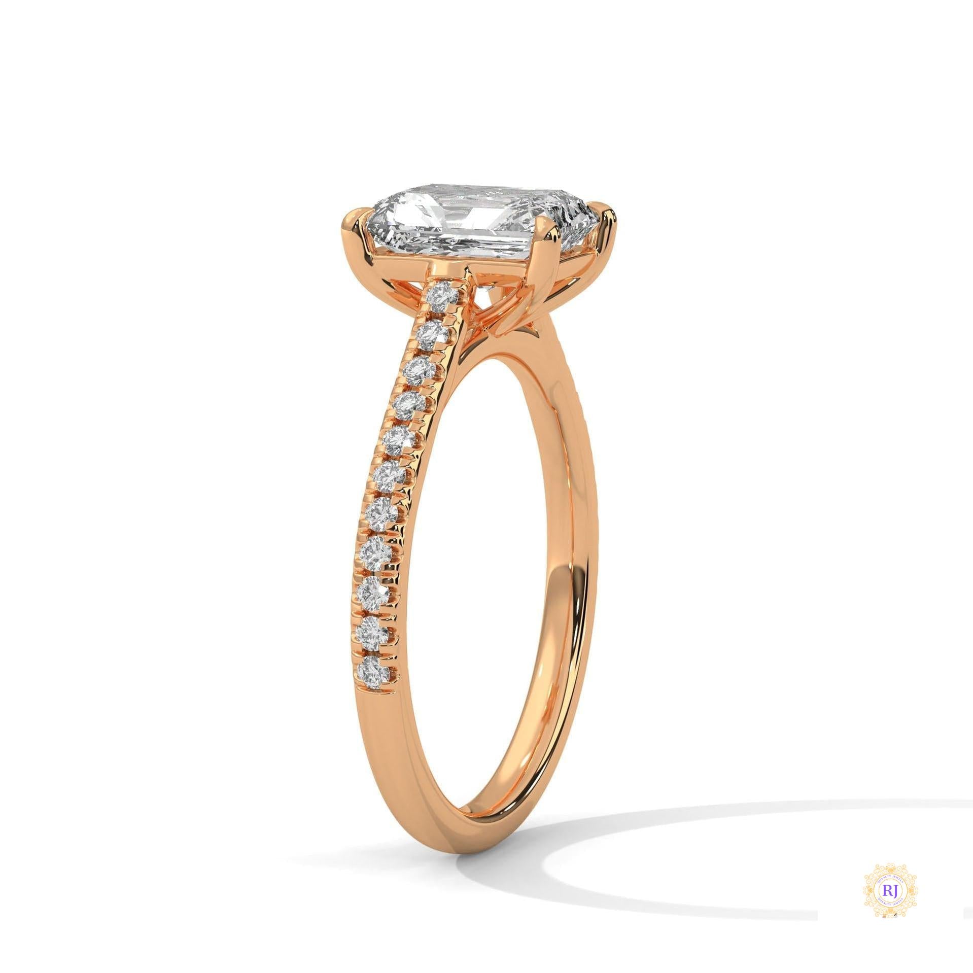 2 Ct. Emerald Cut Lab Diamond Ring