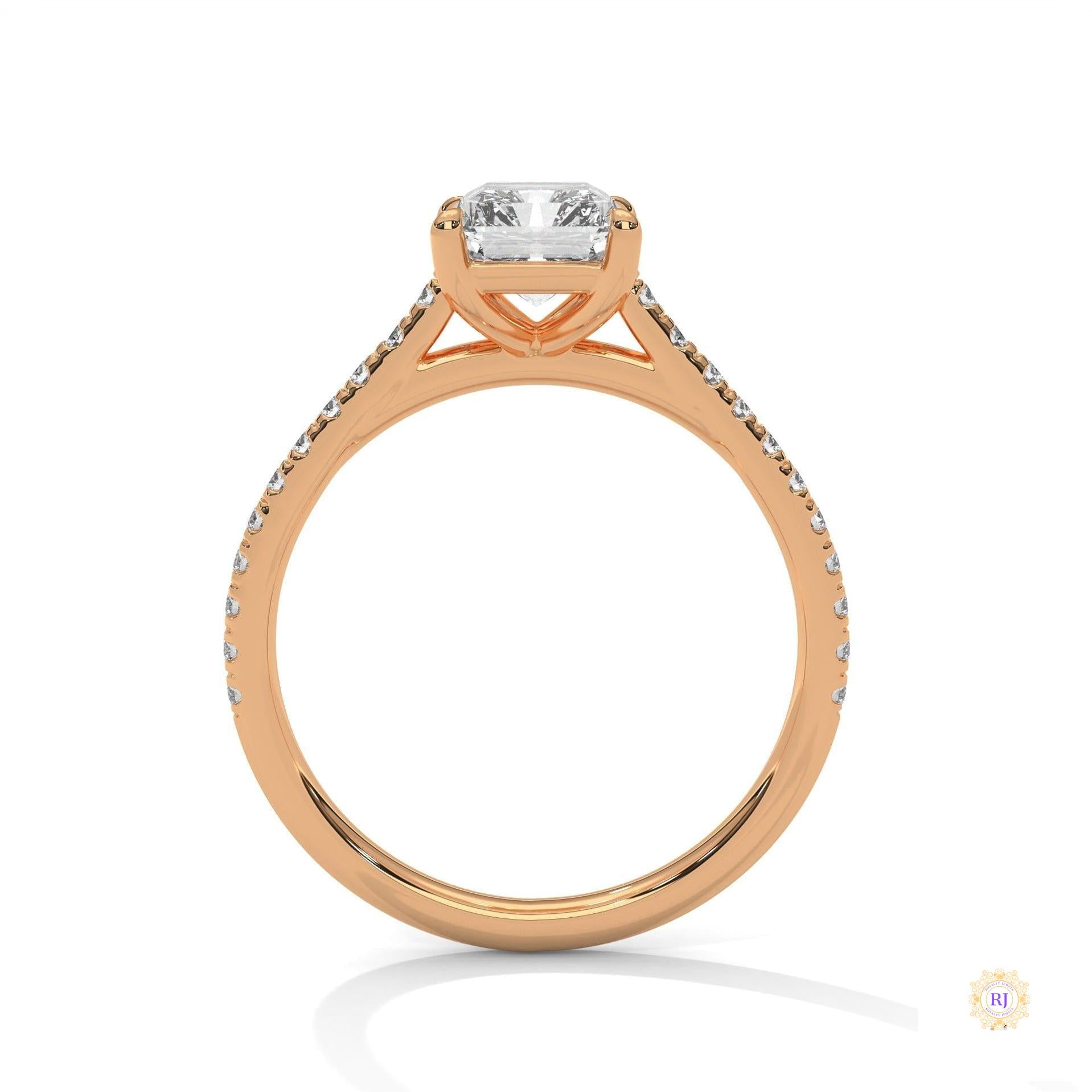 2 Ct. Emerald Cut Lab Diamond Ring