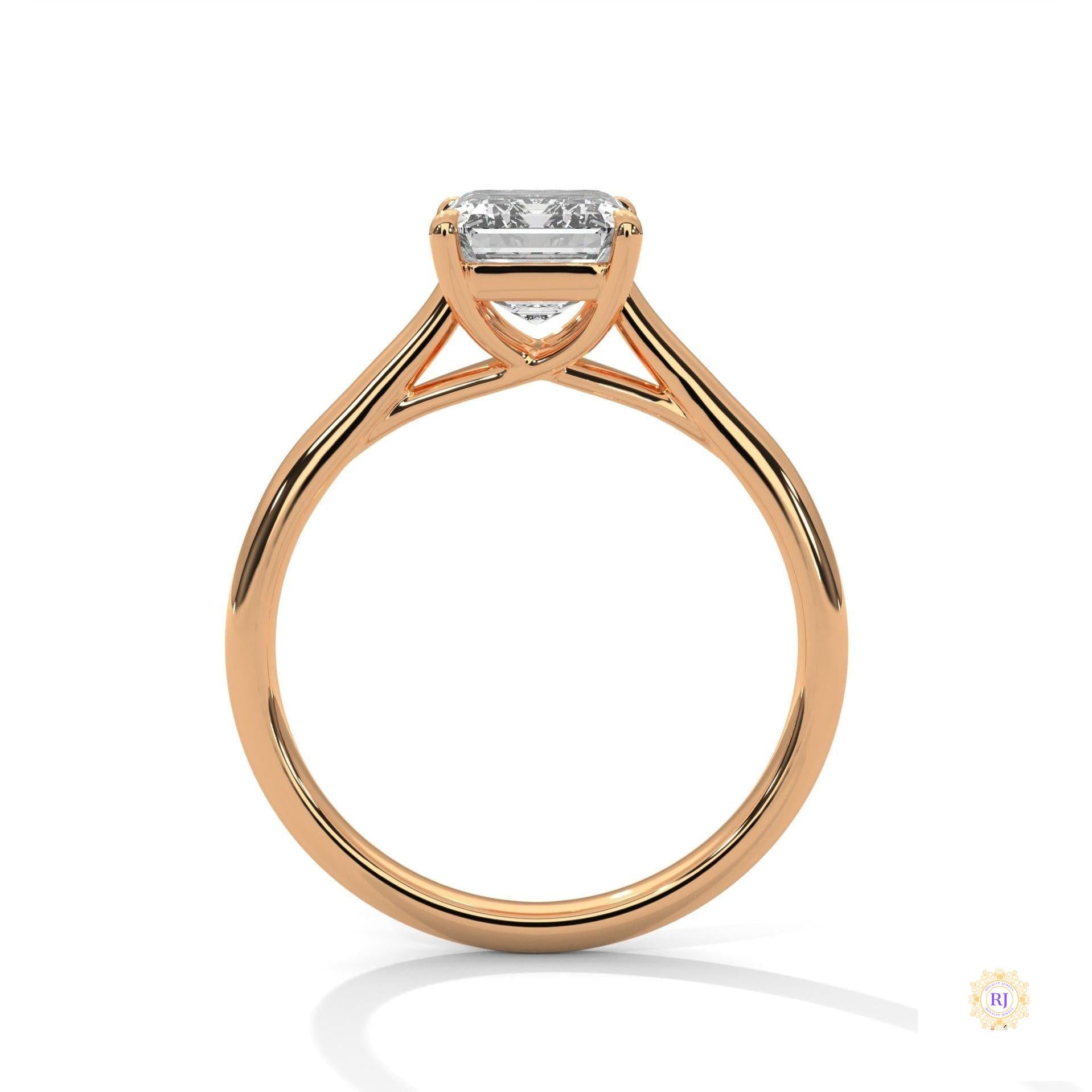 2 Ct. Emerald-Cut Solitaire Lab Diamond Ring