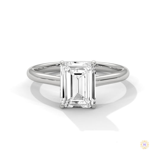 2 Ct. Emerald-Cut Solitaire Lab Diamond Ring