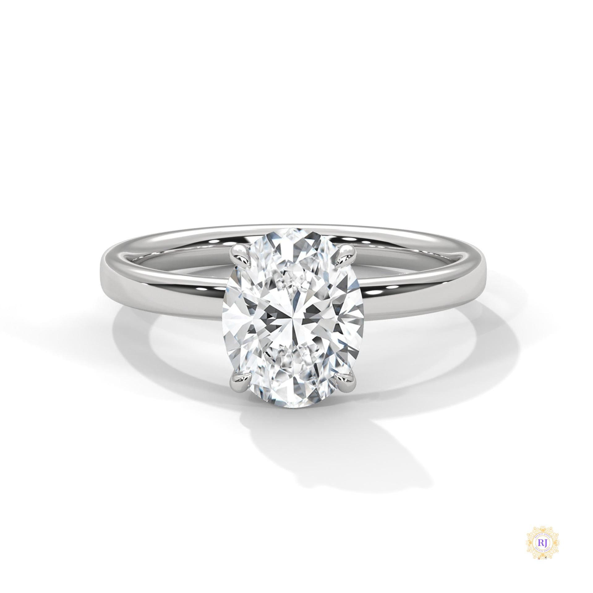 2 Ct. Oval Lab Diamond Solitaire Ring