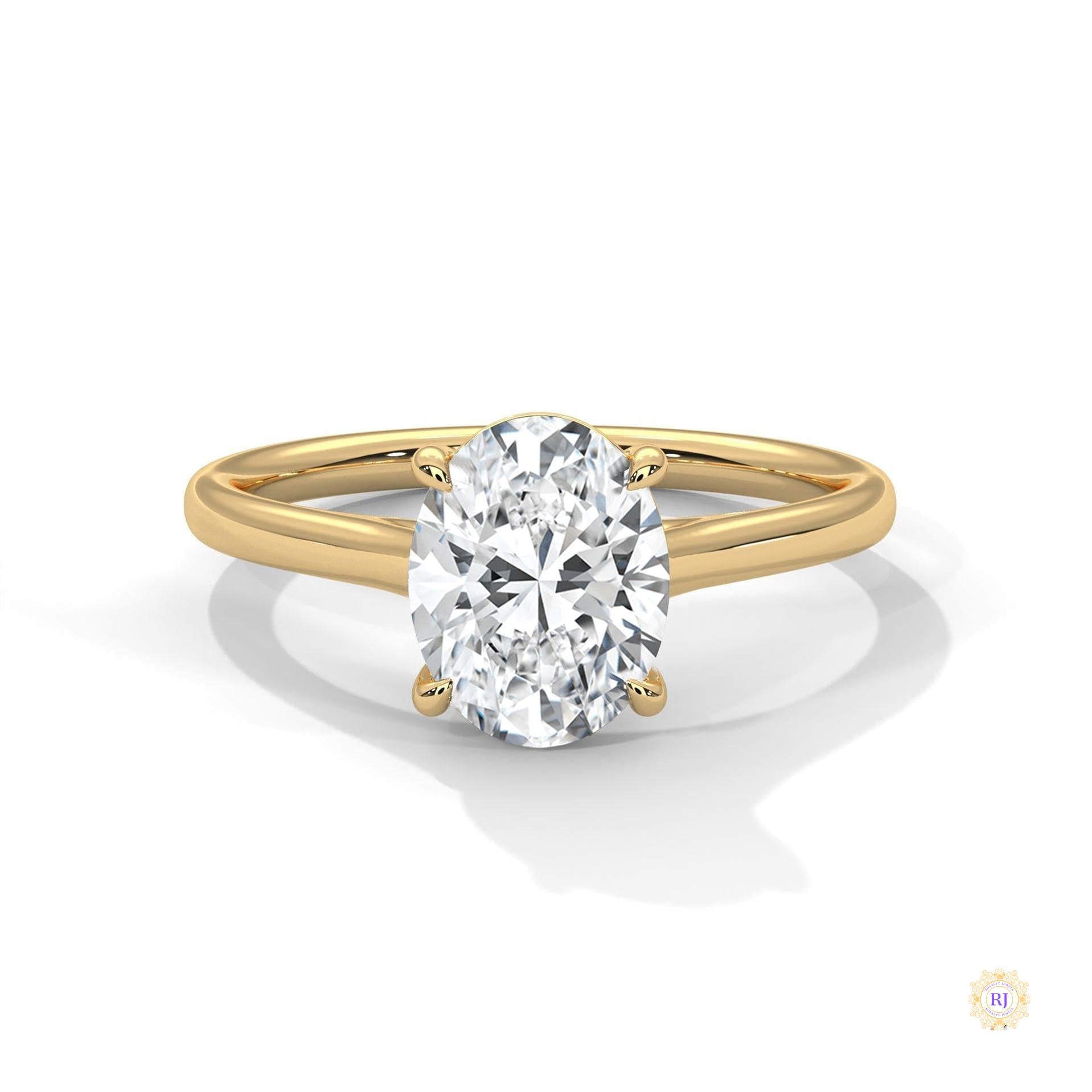 2 Ct. Oval Solitaire Lab Diamond Ring