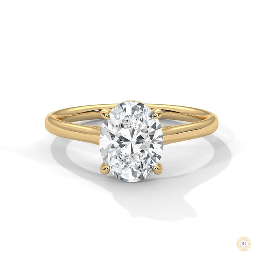 2 Ct. Oval Solitaire Lab Diamond Ring