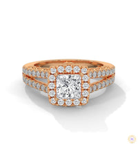 2 Ct. Princess-Cut Lab Diamond Halo Engagement Ring