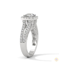 2 Ct. Princess-Cut Lab Diamond Halo Engagement Ring