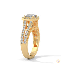 2 Ct. Princess-Cut Lab Diamond Halo Engagement Ring