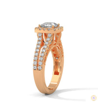 2 Ct. Princess-Cut Lab Diamond Halo Engagement Ring