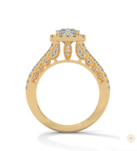 2 Ct. Princess-Cut Lab Diamond Halo Engagement Ring