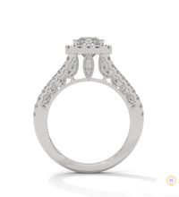 2 Ct. Princess-Cut Lab Diamond Halo Engagement Ring