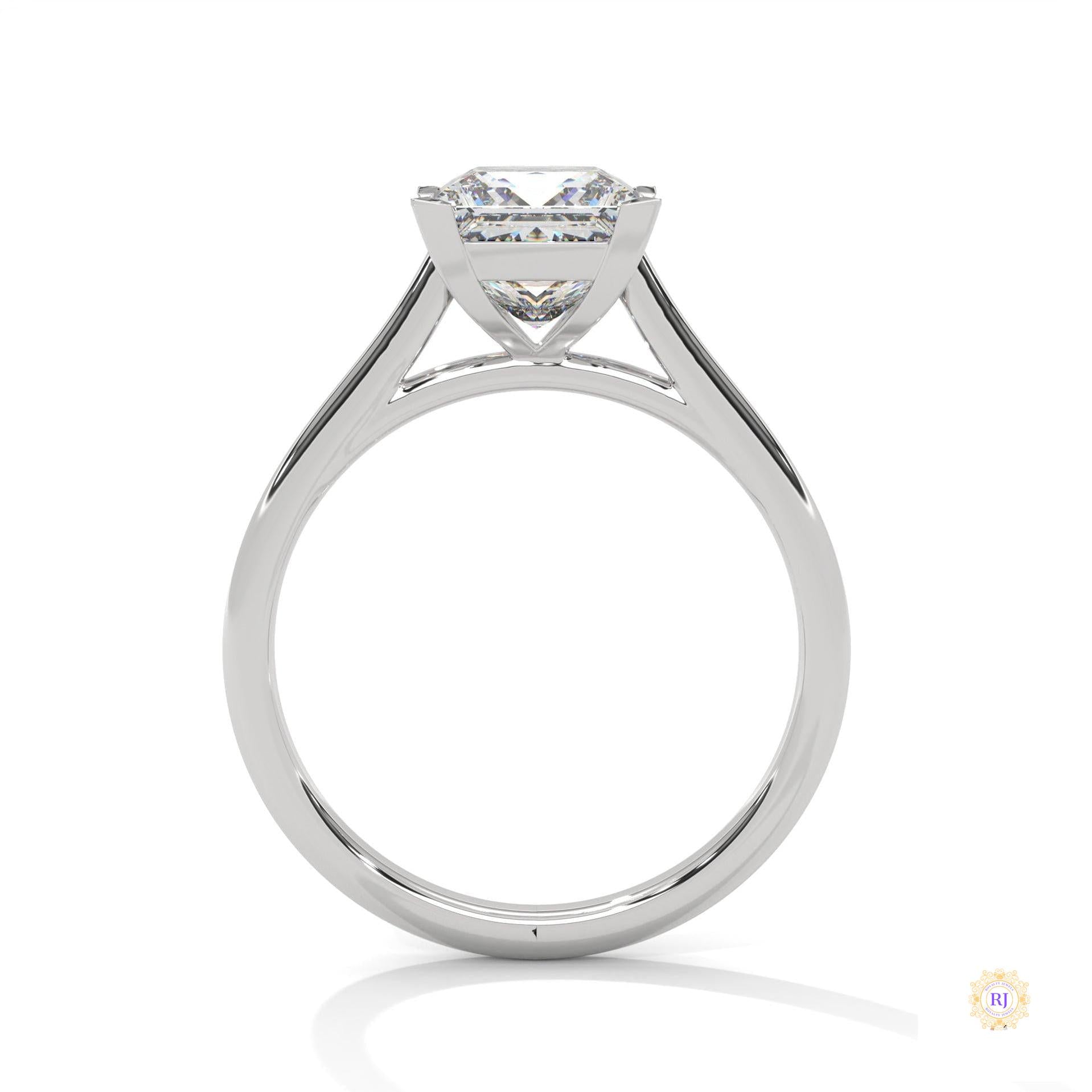 2 Ct. Princess-Cut Solitaire Lab Diamond Ring