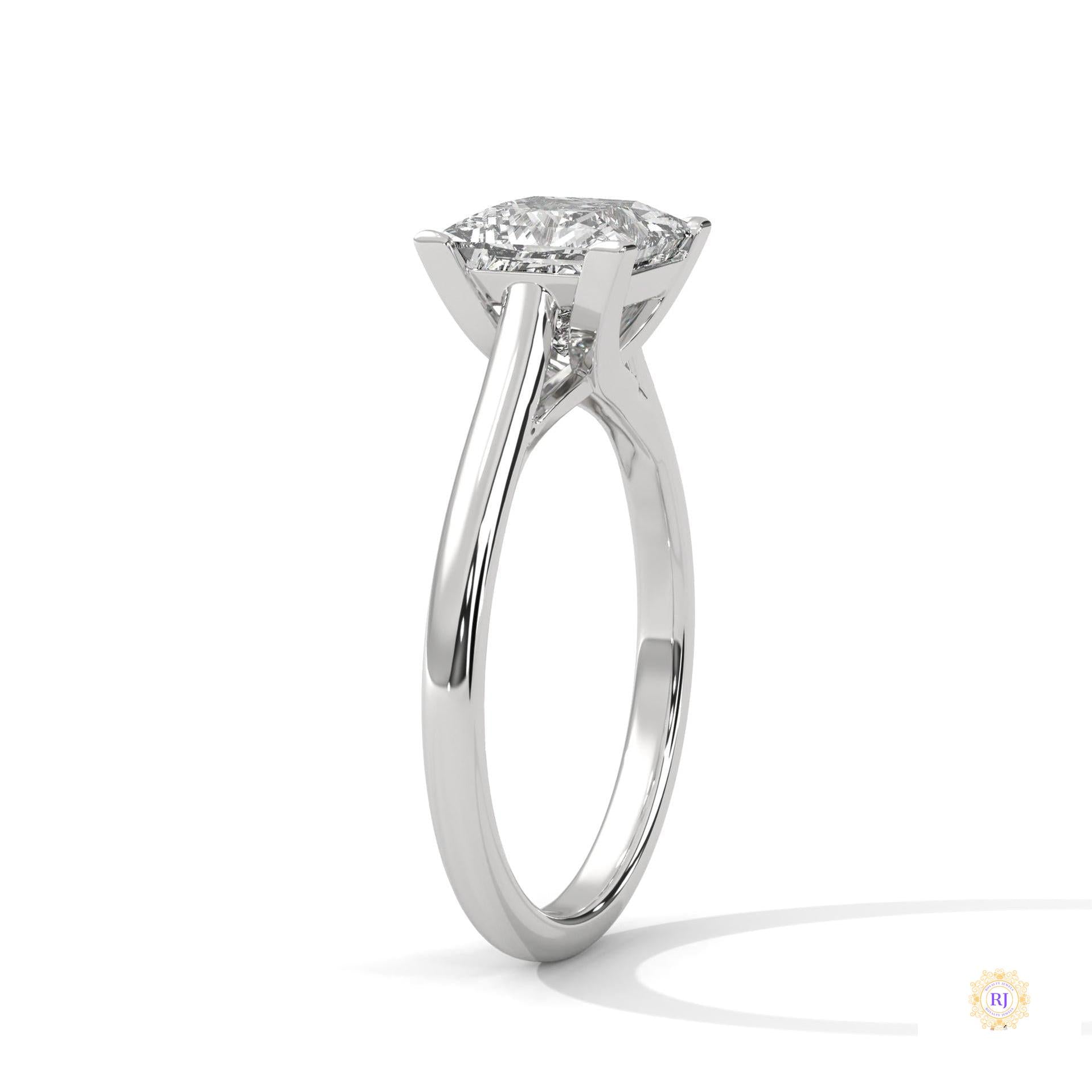 2 Ct. Princess-Cut Solitaire Lab Diamond Ring