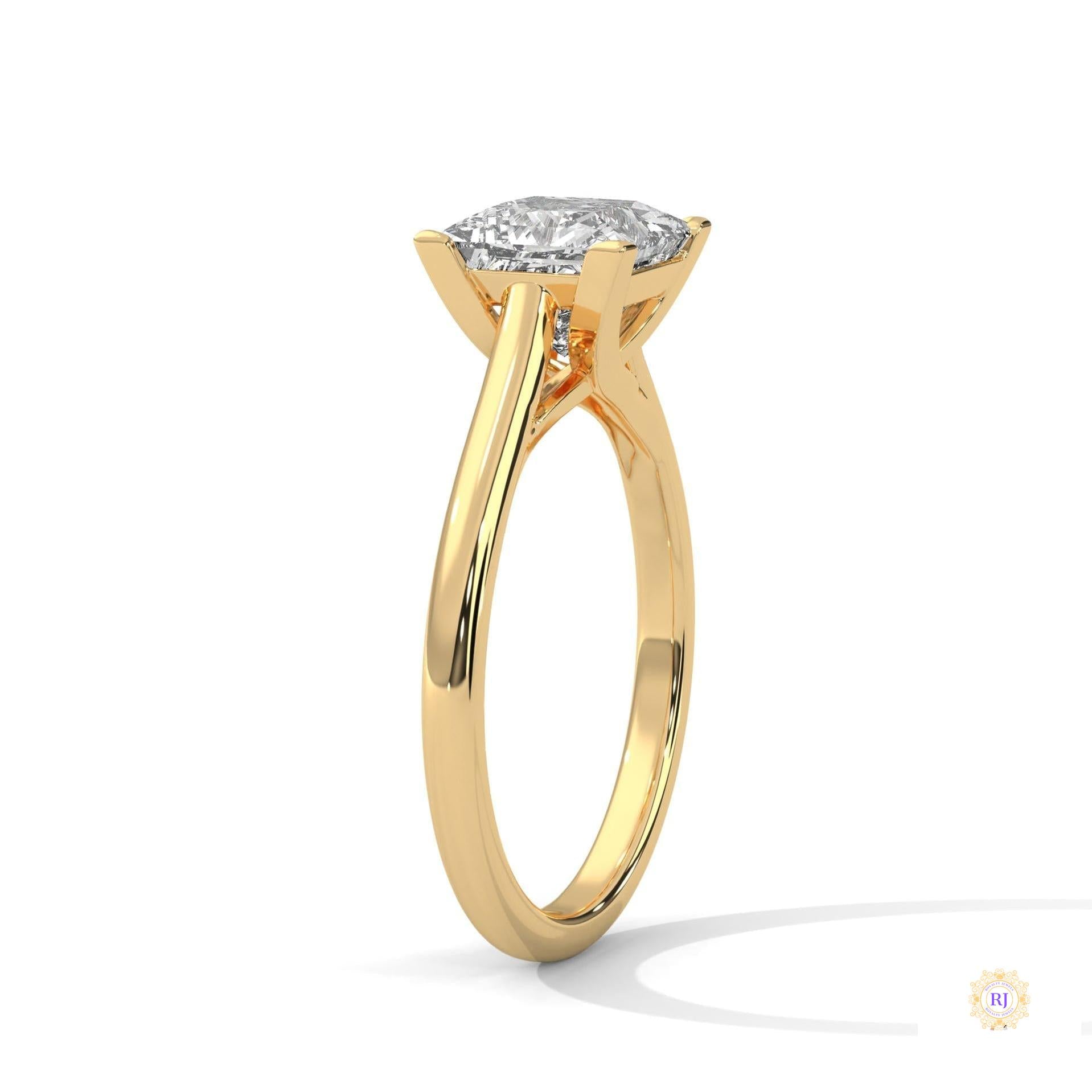 2 Ct. Princess-Cut Solitaire Lab Diamond Ring