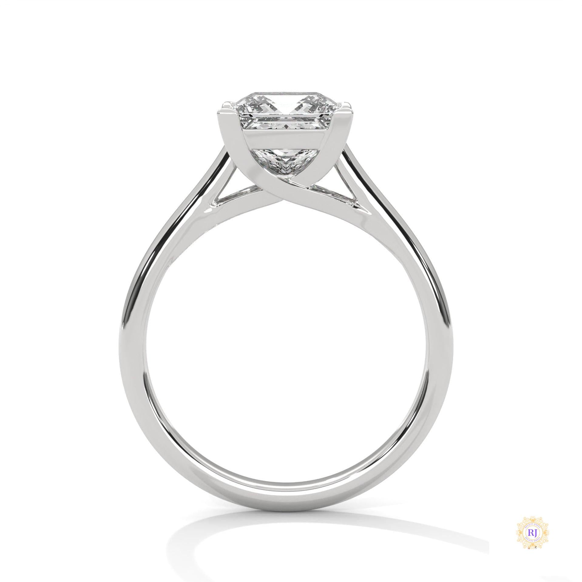 2 Ct. Princess-Cut Solitaire Lab Diamond Ring