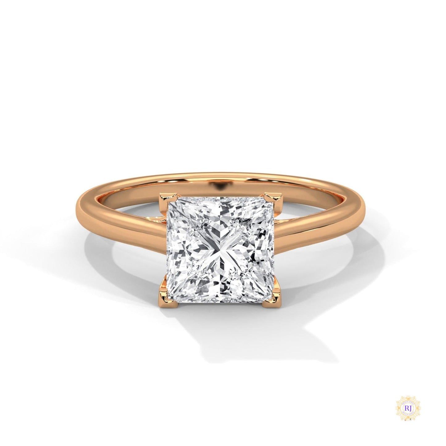 2 Ct. Princess-Cut Solitaire Lab Diamond Ring