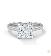 2 Ct. Princess-Cut Solitaire Lab Diamond Ring