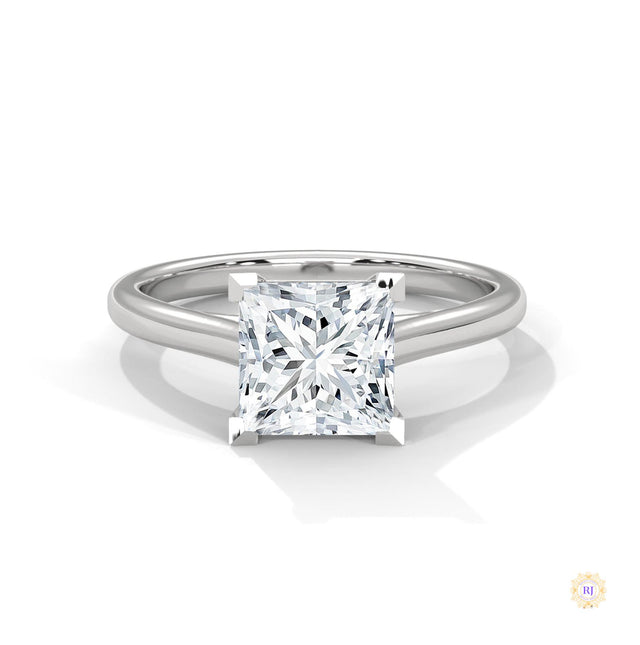 2 Ct. Princess-Cut Solitaire Lab Diamond Ring