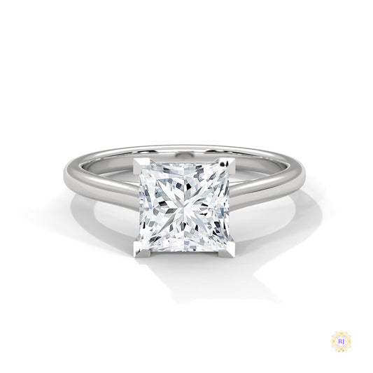 2 Ct. Princess-Cut Solitaire Lab Diamond Ring