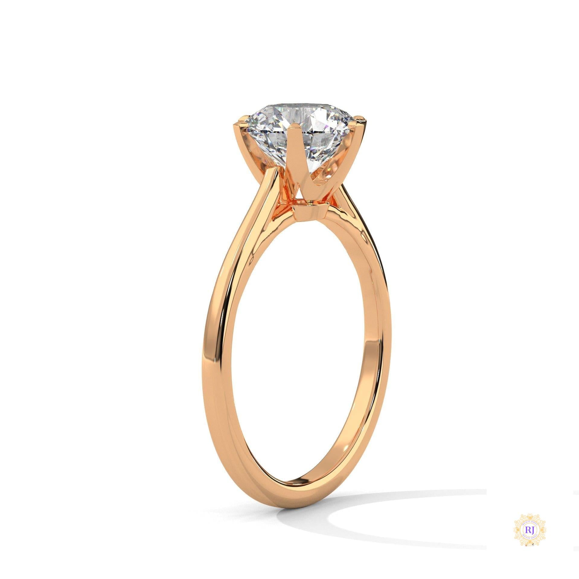 2 Ct. Solitaire Lab Diamond Ring – 6 Prong Classic