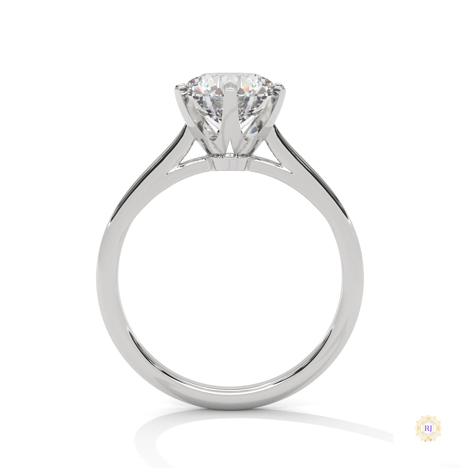 2 Ct. Solitaire Lab Diamond Ring – 6 Prong Classic