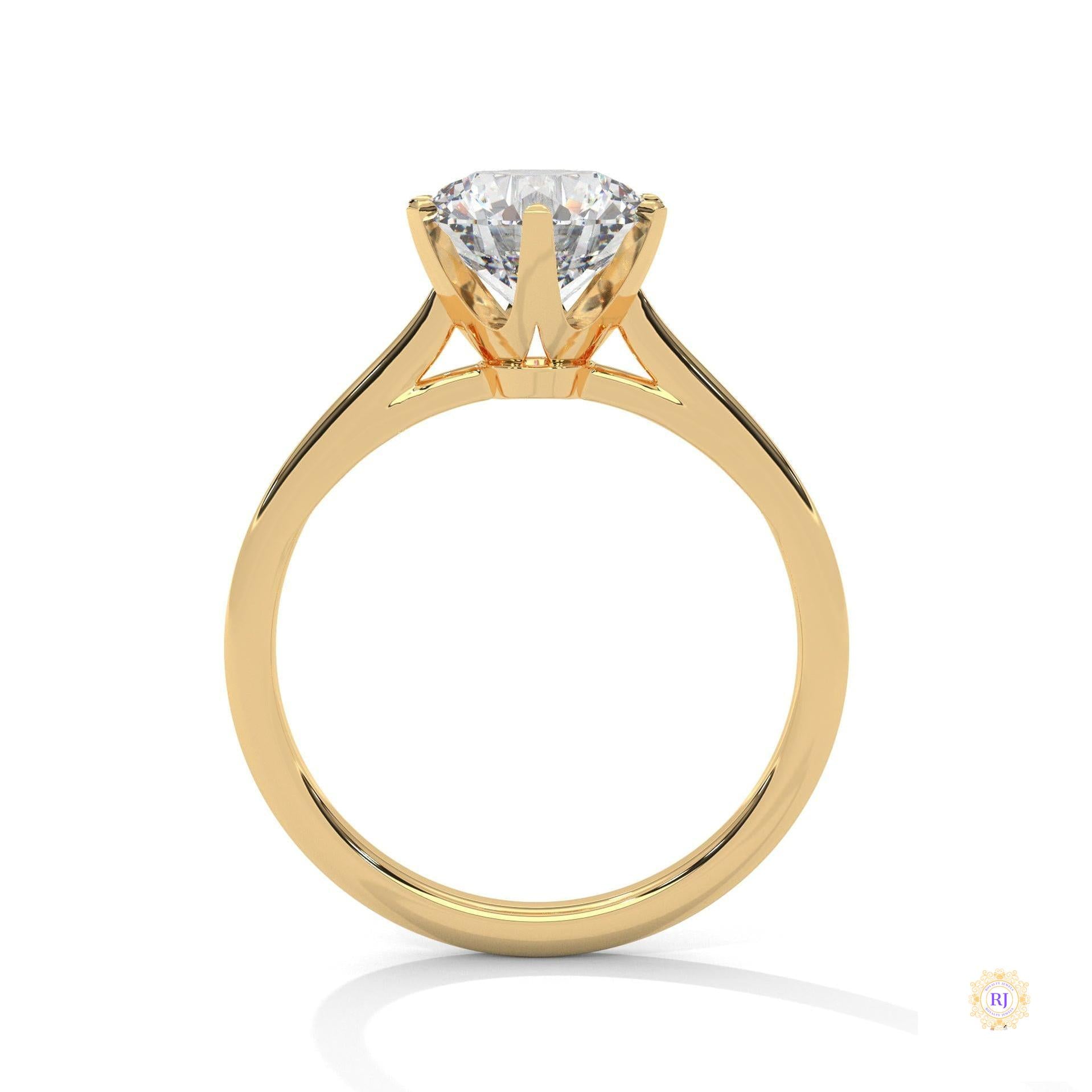 2 Ct. Solitaire Lab Diamond Ring – 6 Prong Classic