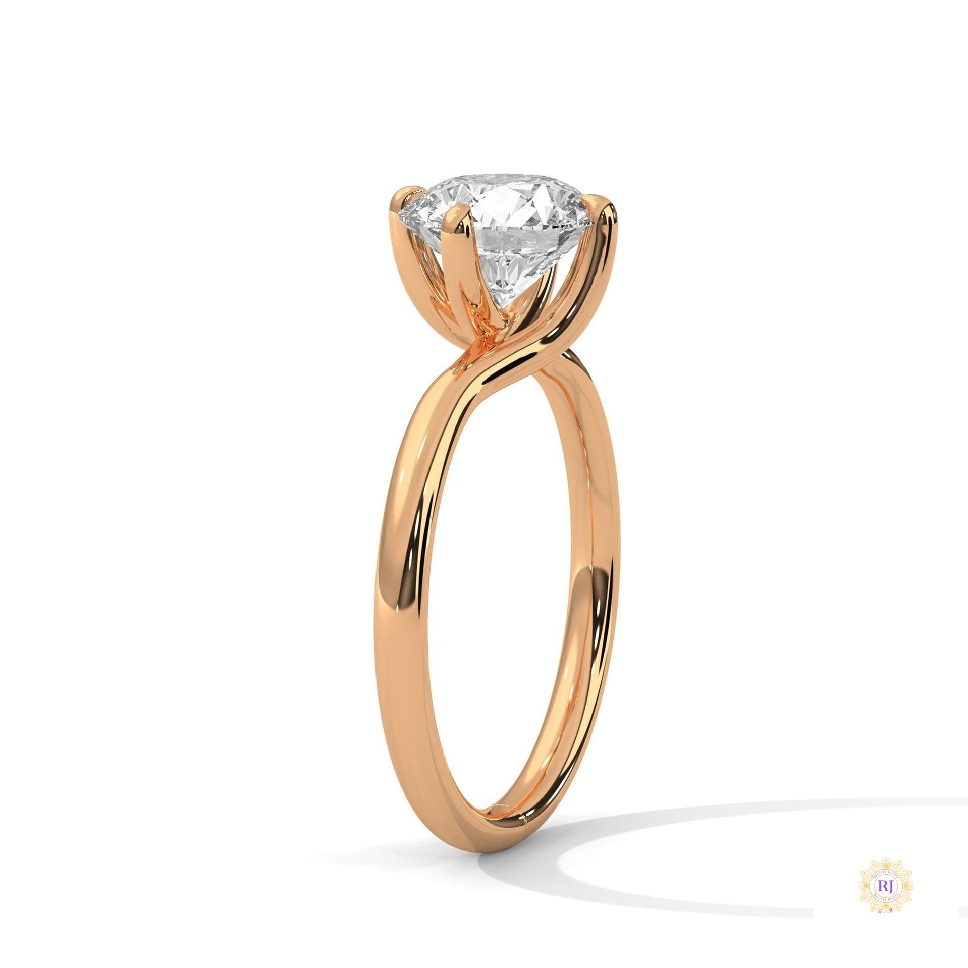 2 Ct. Twist Solitaire Lab Diamond Engagement Ring