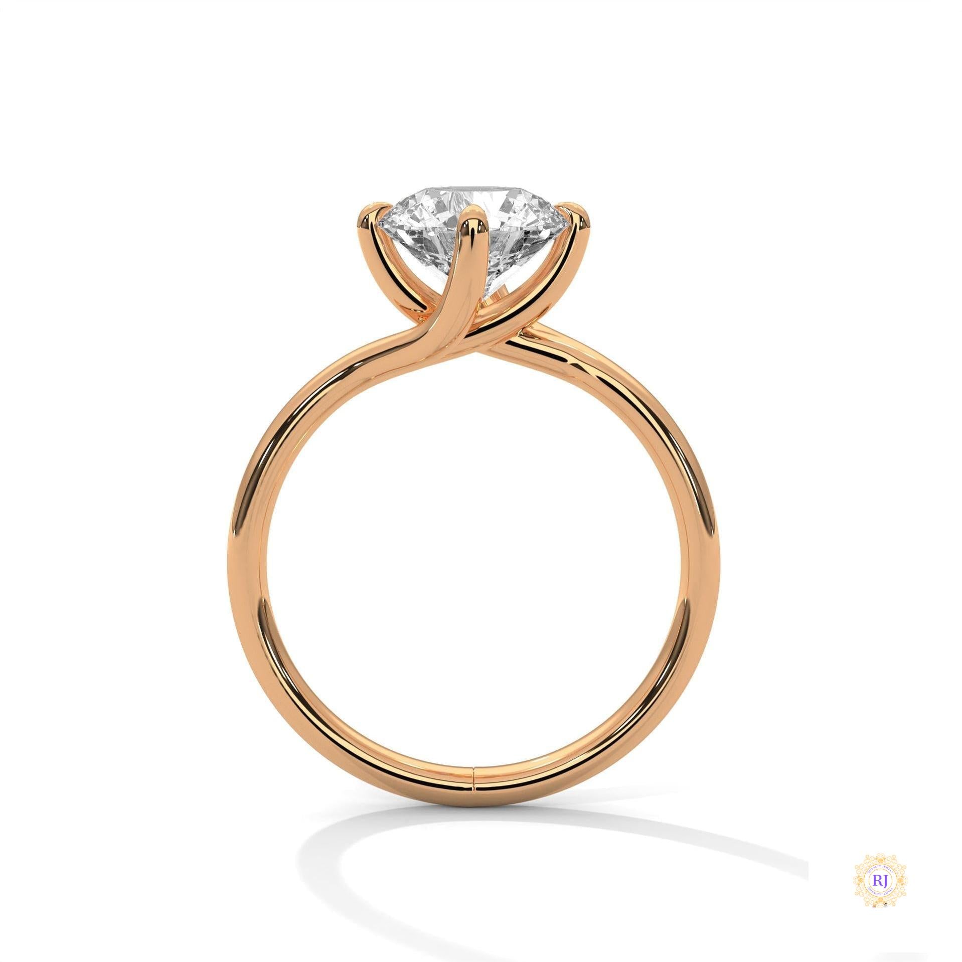 2 Ct. Twist Solitaire Lab Diamond Engagement Ring