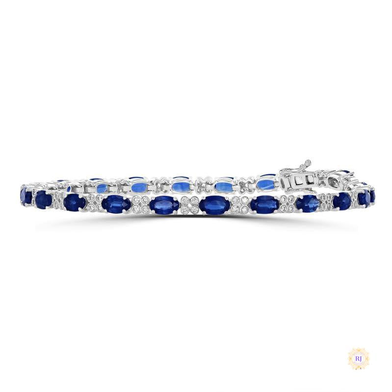 Oval Sapphire & Diamond Bracelet