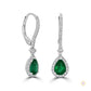 Emerald & Diamond Huggies Hoop Earrings