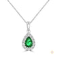 Teardrop 2 ct. Pear & Diamond Halo Pendant
