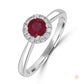 Round 1.5 carat Ruby Halo Ring