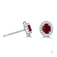 Oval Ruby Halo Earrings