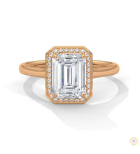 2 Ct. Emerald-Cut Lab Diamond Halo Ring
