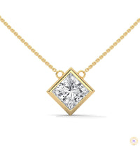 2CT. Bezel Princess Lab Diamond Pendant