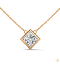 2CT. Bezel Princess Lab Diamond Pendant