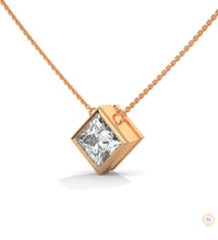 2CT. Bezel Princess Lab Diamond Pendant