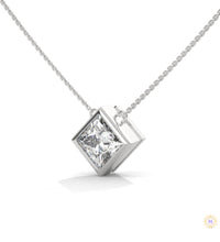 2CT. Bezel Princess Lab Diamond Pendant