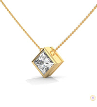 2CT. Bezel Princess Lab Diamond Pendant