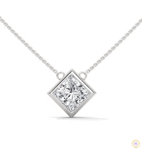 2CT. Bezel Princess Lab Diamond Pendant
