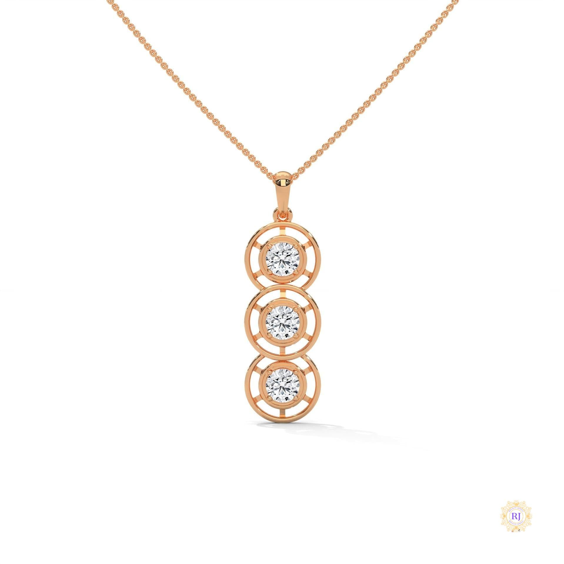 2.0 CT. Triple Diamond Drop Pendant