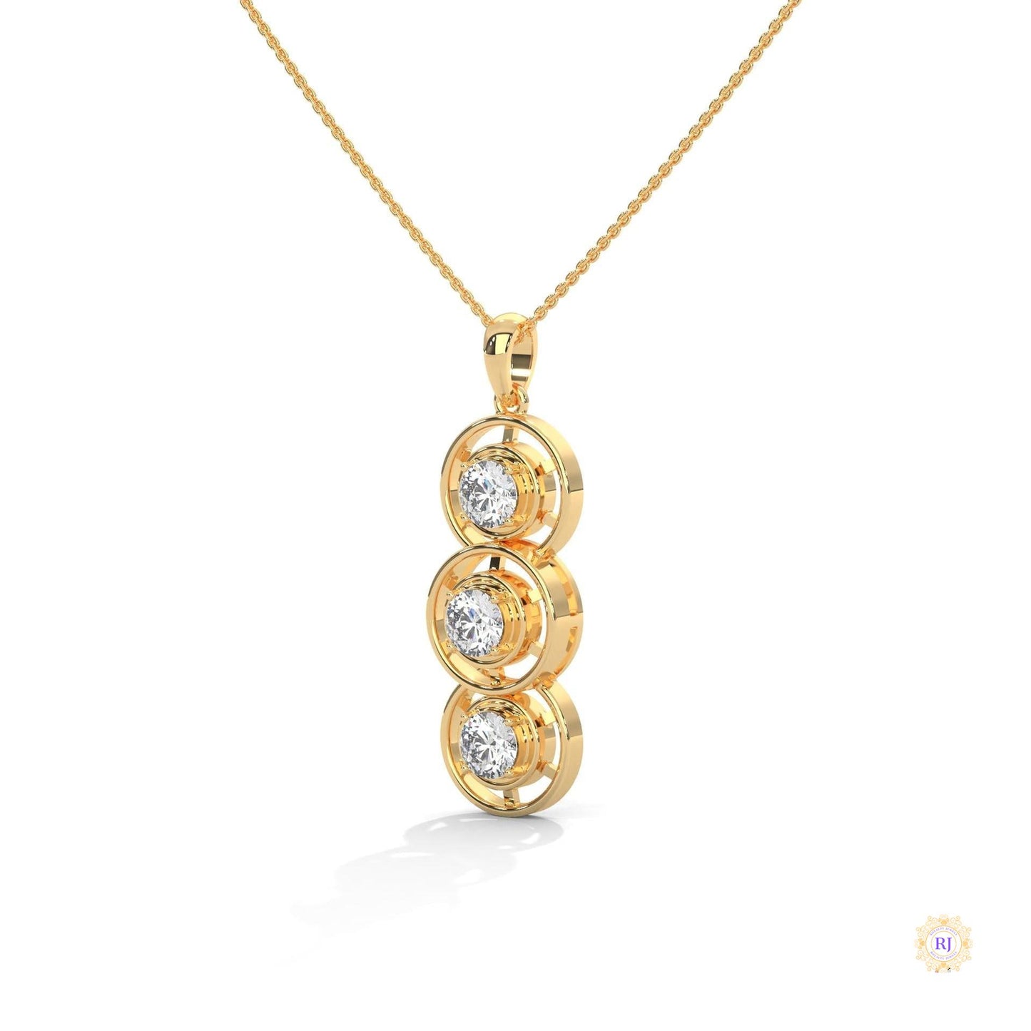 2.0 CT. Triple Diamond Drop Pendant