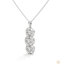 2.0 CT. Triple Diamond Drop Pendant