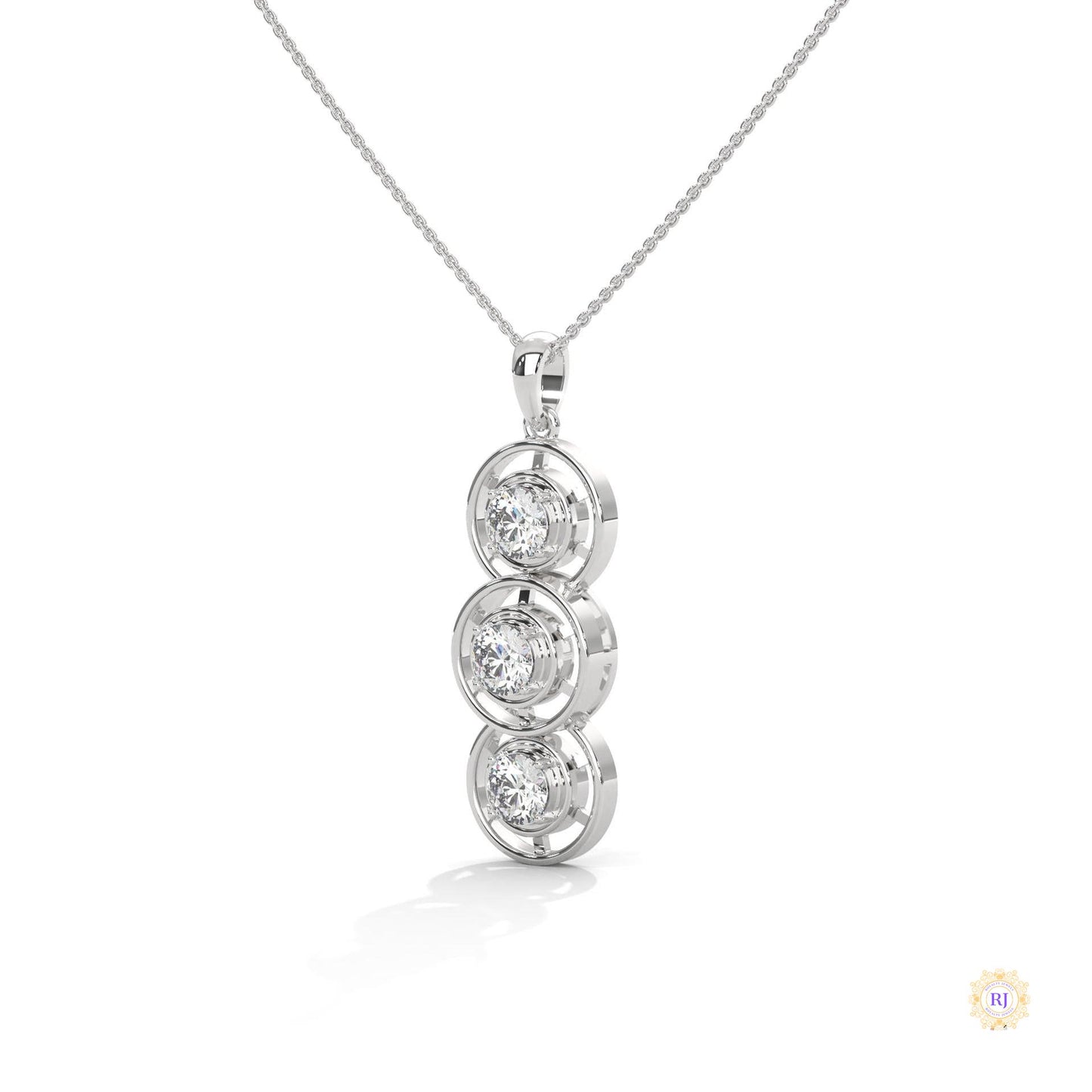 2.0 CT. Triple Diamond Drop Pendant