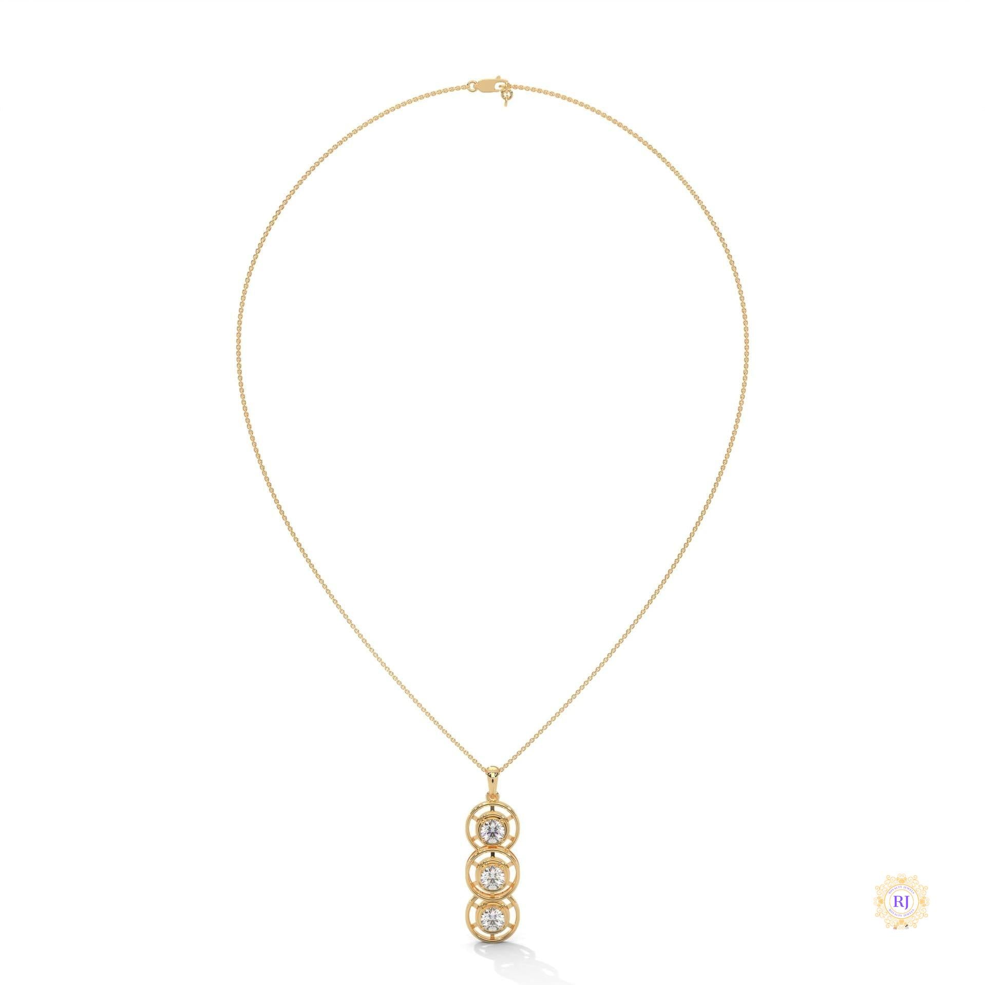 2.0 CT. Triple Diamond Drop Pendant