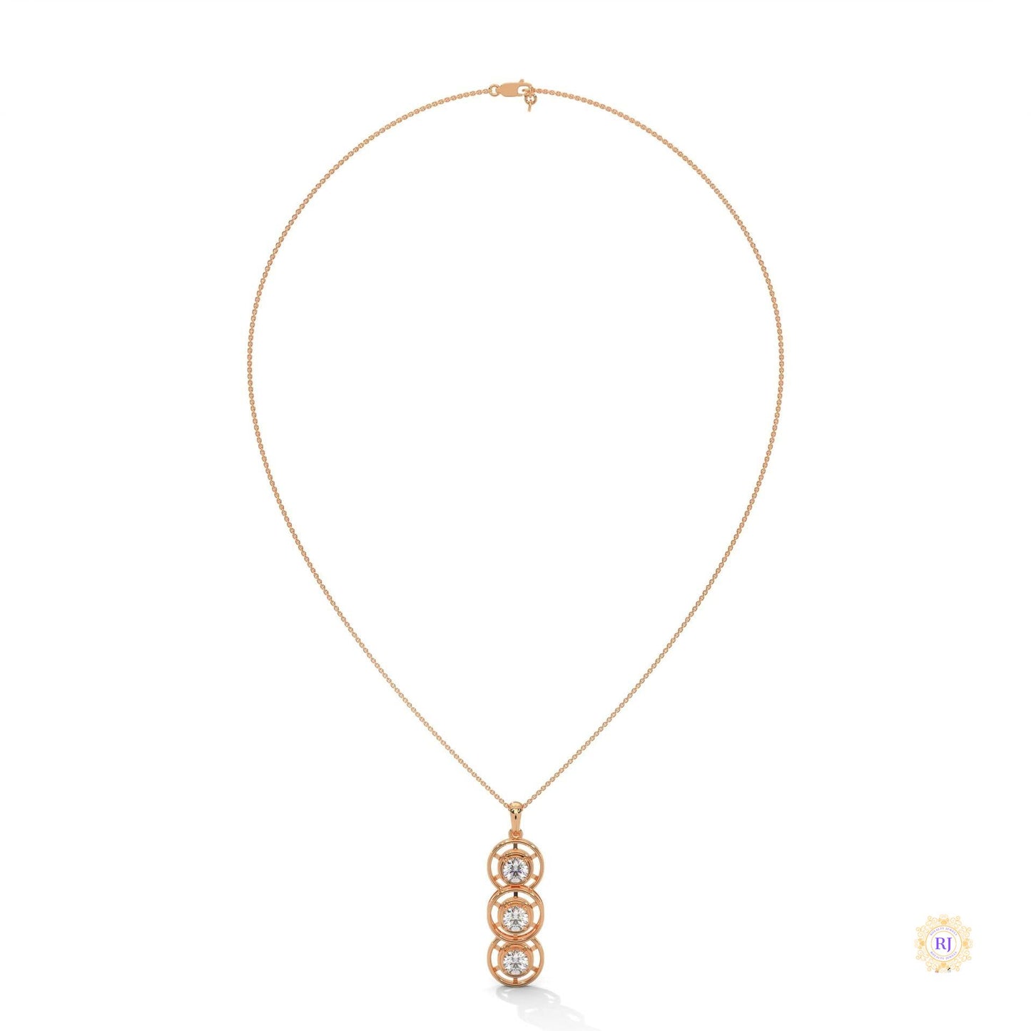 2.0 CT. Triple Diamond Drop Pendant