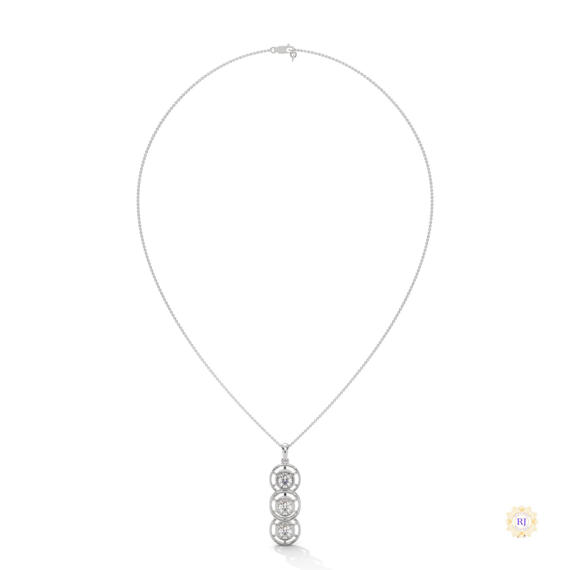 2.0 CT. Triple Diamond Drop Pendant