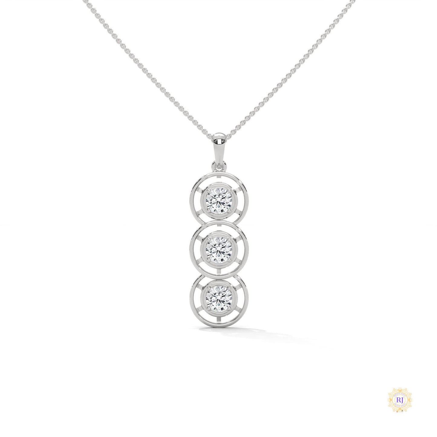 2.0 CT. Triple Diamond Drop Pendant